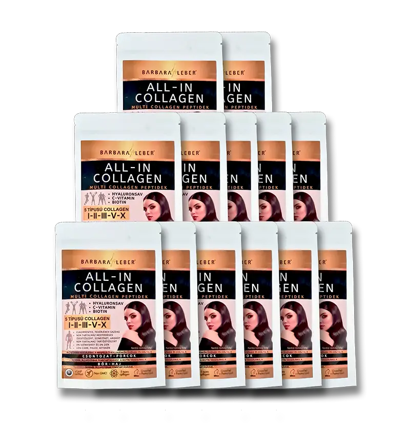 BARBARA LEBER ALL-IN COLLAGEN TELJES SPEKTRUM KOLLAGÉN PEPTIDEK. (20 napos adag) 5 TÍPUSÚ KOLLAGÉN PEPTIDEK: I-II-III-V-X.