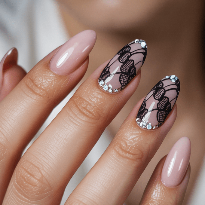 Lace Decorated Nails