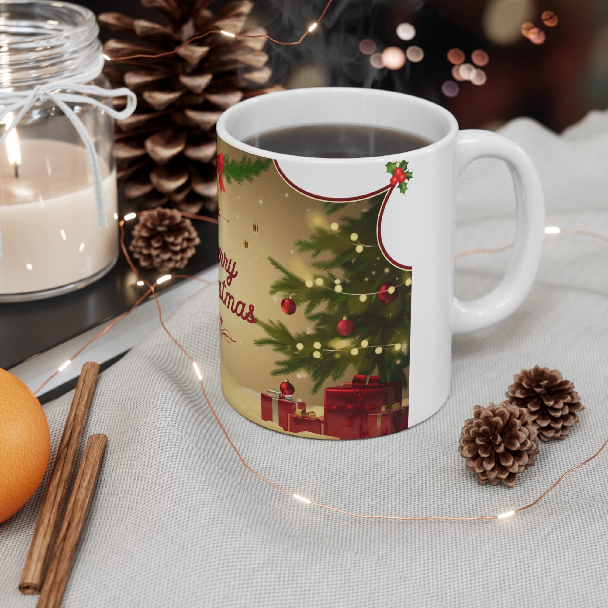 Merry Christmas Mug - Festive Holiday Gift (11oz ) - Image 4