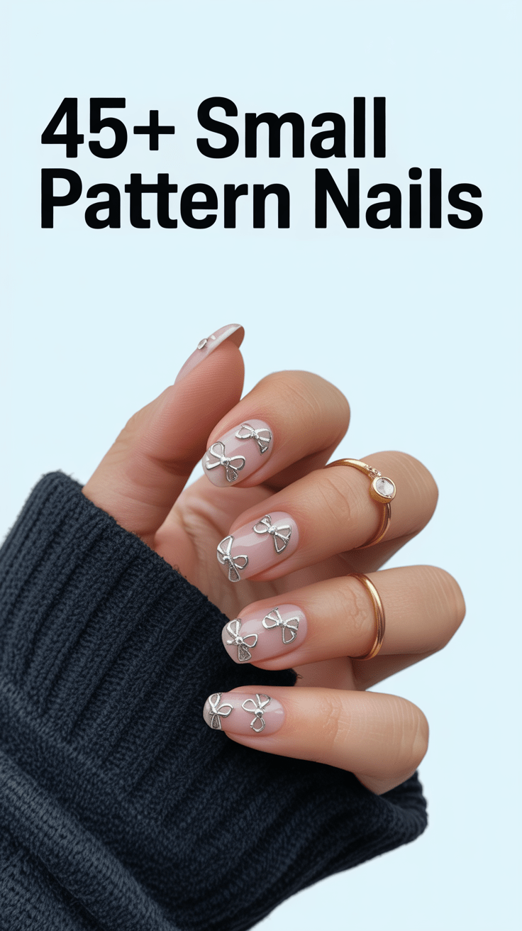 Simple Patterned Nails Small Pattern Nail Designs