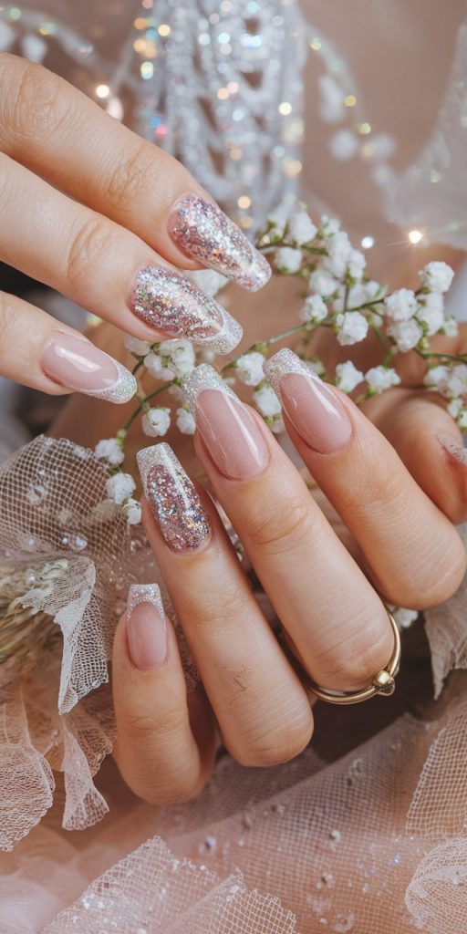 Sparkling Glitter Nails. Effortless Elegance with Luxury Custom Nails