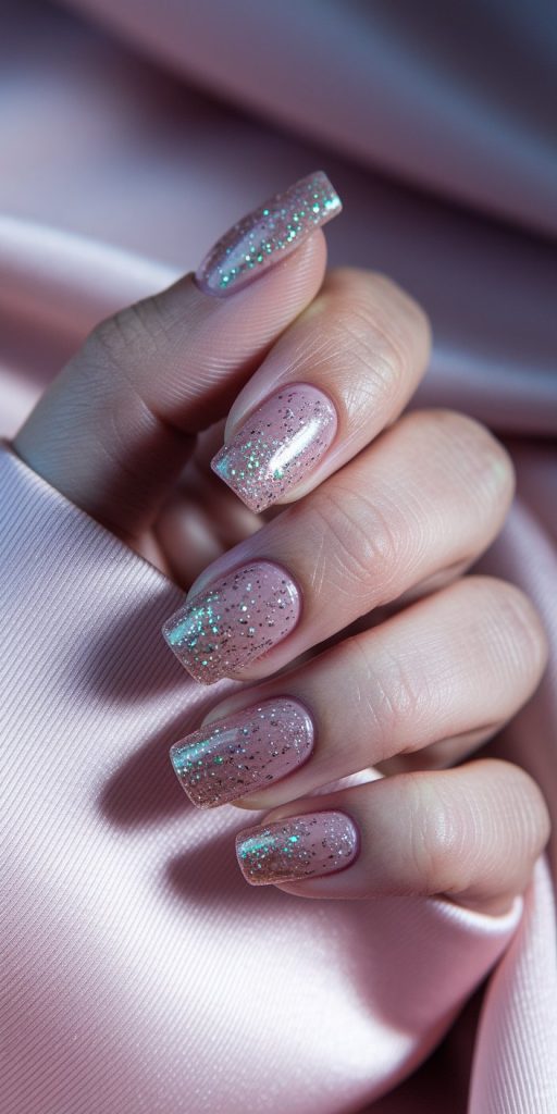 Sparkling Glitter Nails. Effortless Elegance with Luxury Custom Nails