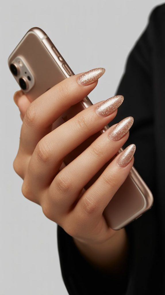 Sparkling Glitter Nails. Effortless Elegance with Luxury Custom Nails