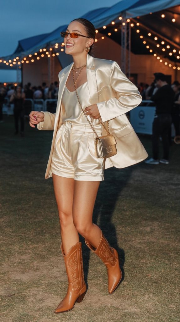 24 Festival Outfits With Shorts and Cowboy Boots