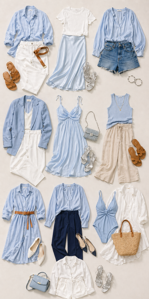 15 Icy Blue Summer Outfits That Look Fresh, Cool and Expensive