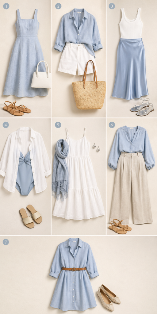 The Icy Blue Summer Capsule Wardrobe 17 Pieces for a Cool Elegant Look